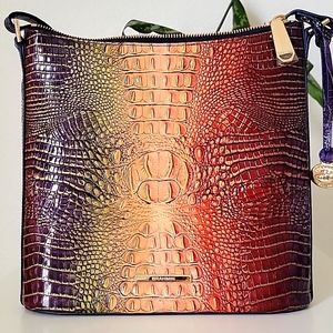 Brahmin Katie Autumn Ombre Melbourne Croc-embossed Leather Crossbody Bag